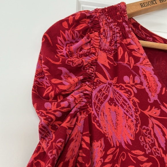 Free People Hello Lover Swing Tee Tunic Top w Puffed Shoulders + MEASUREMENTS! - Picture 6 of 14